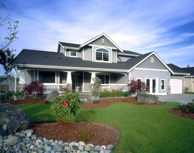 Gray Craftsman house